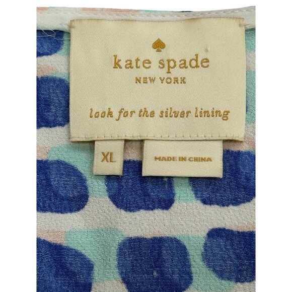 Kate Spade Island Stamp Dress Sleeveless Blue White Tie-Back Womens Size XL - Picture 5 of 8